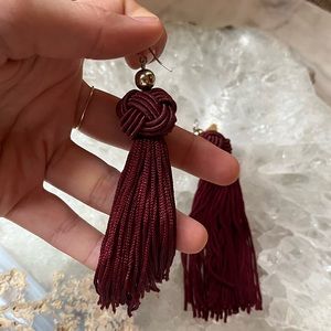 Red tassle earrings